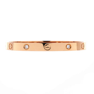 Cartier Love 4 Diamond Bracelet 18K Rose Gold with Diamonds 19 - view 1