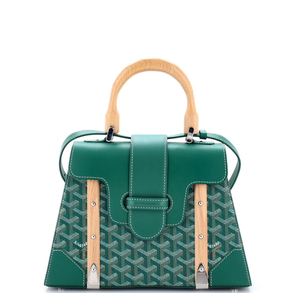 Goyard Saigon Top Handle Bag Coated Canvas with Leather PM