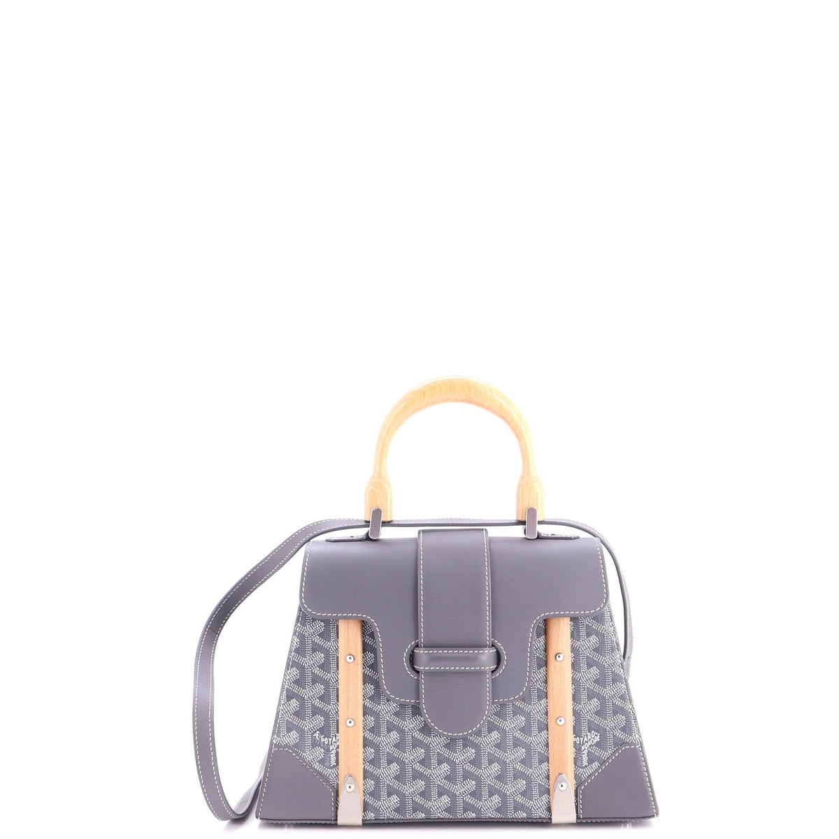 Goyard Saigon Top Handle Bag Coated Canvas with Leather PM