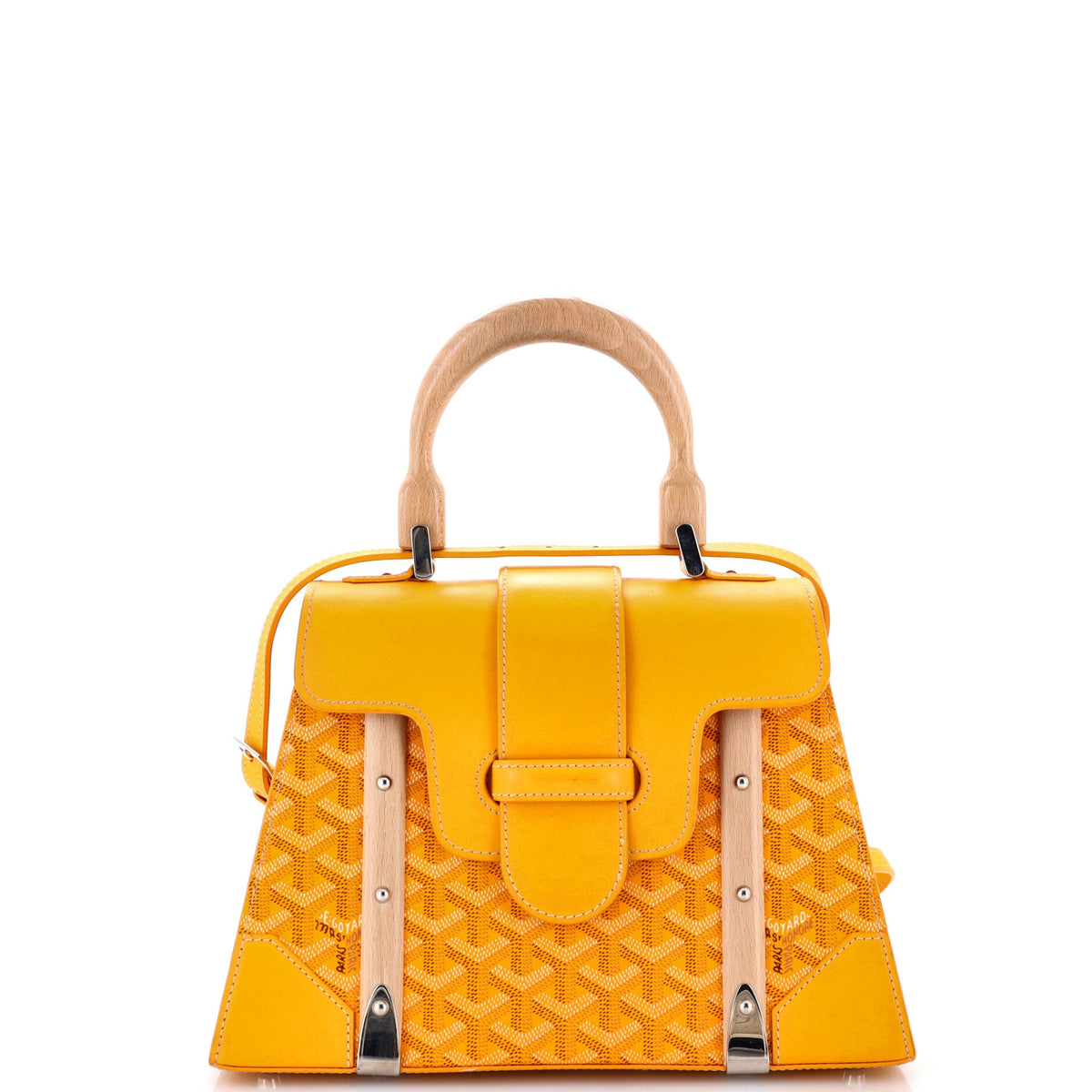 Goyard Saigon Top Handle Bag Coated Canvas with Leather PM