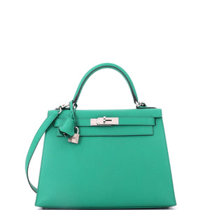 Hermes Kelly Handbag Menthe Epsom with Palladium Hardware 28 - view 1