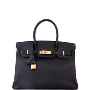 Hermes Birkin Handbag Noir Epsom with Gold Hardware 30 - view 1