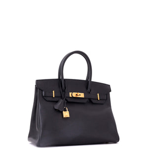 Hermes Birkin Handbag Noir Epsom with Gold Hardware 30 - view 3