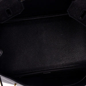 Hermes Birkin Handbag Noir Epsom with Gold Hardware 30 - view 7