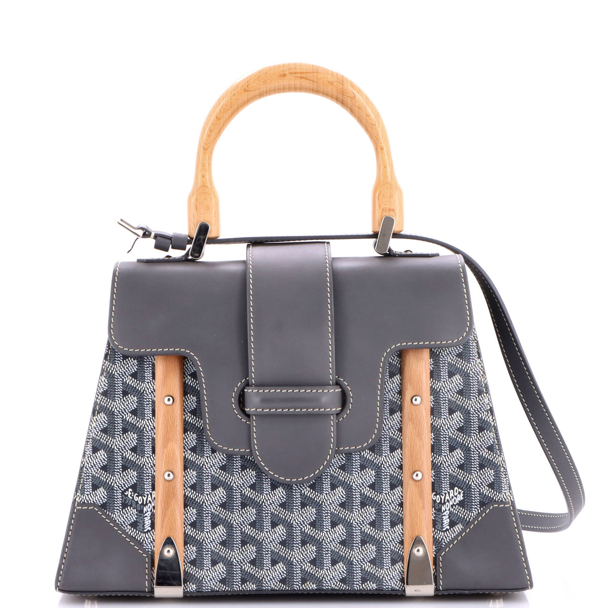 Saigon Top Handle Bag Coated Canvas with Leather PM