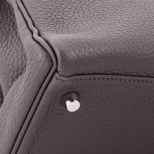 Hermes Kelly Handbag Etain Clemence with Palladium Hardware 28 - view 7