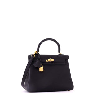 Hermes Kelly Handbag Noir Togo with Gold Hardware 25 - view 3