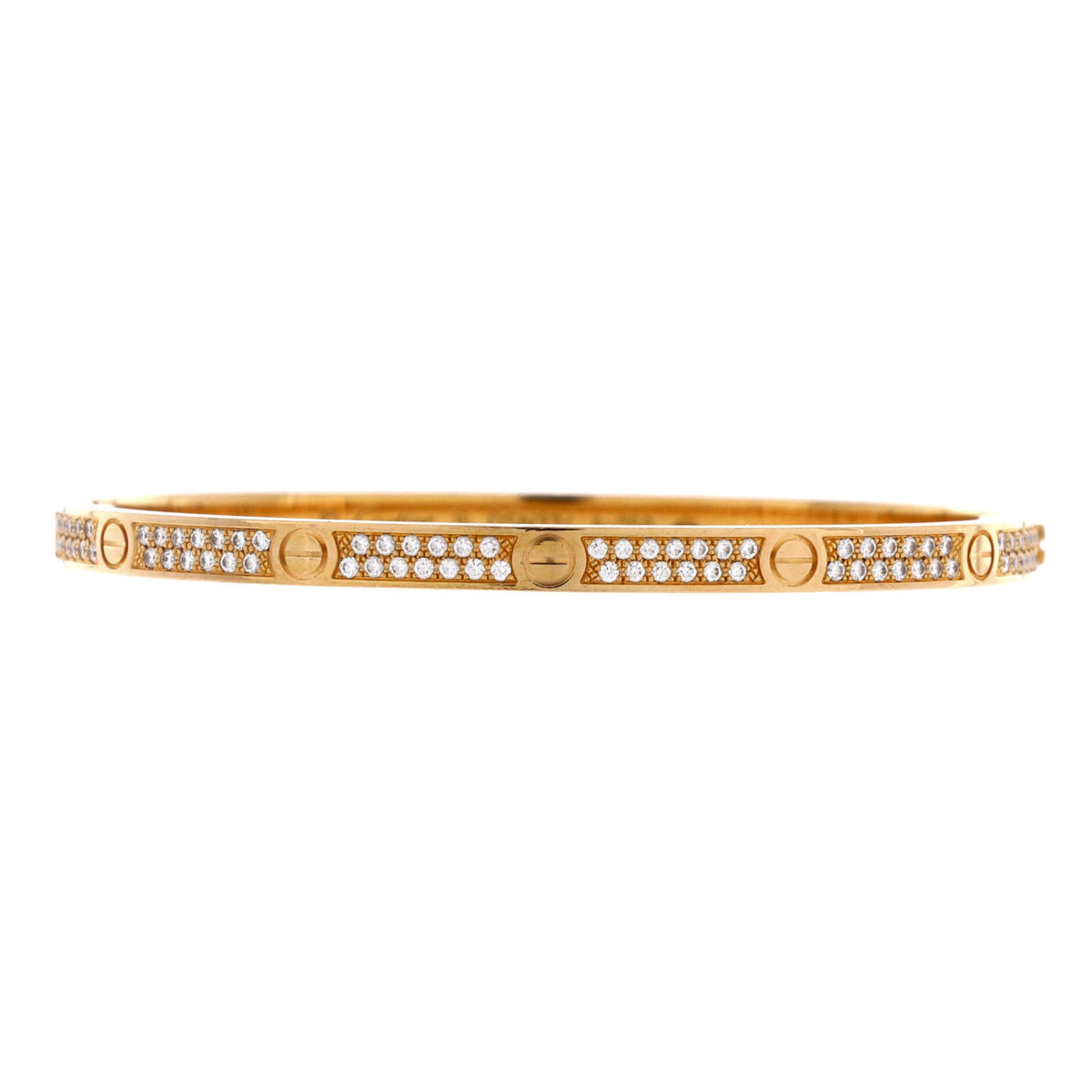 Cartier Love Bracelet 18K Yellow Gold with Pave Diamonds Small 16