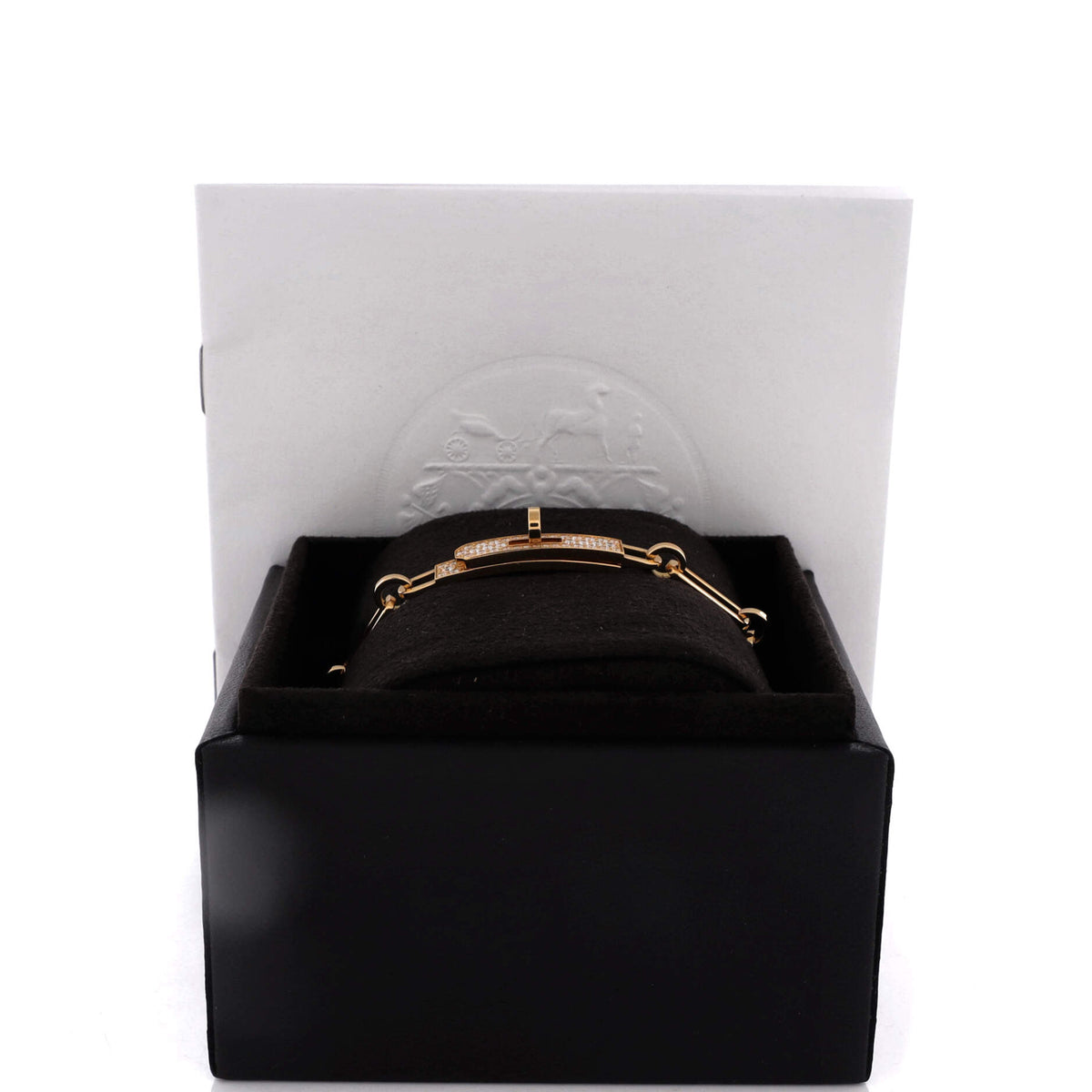 Kelly Chaine Bracelet 18K Yellow Gold and Pave Diamonds Small