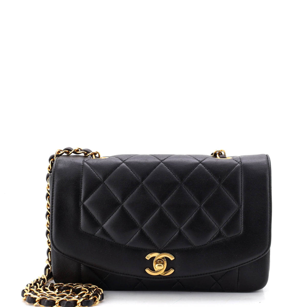 Vintage Diana Flap Bag Quilted Lambskin Small