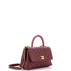 Chanel Coco Top Handle Bag Quilted Caviar with Lizard Mini - view 2