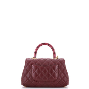 Chanel Coco Top Handle Bag Quilted Caviar with Lizard Mini - view 3