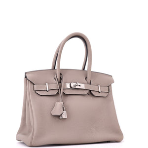 Hermes Birkin Handbag Gris Tourterelle Togo with Palladium Hardware 30 - view 3