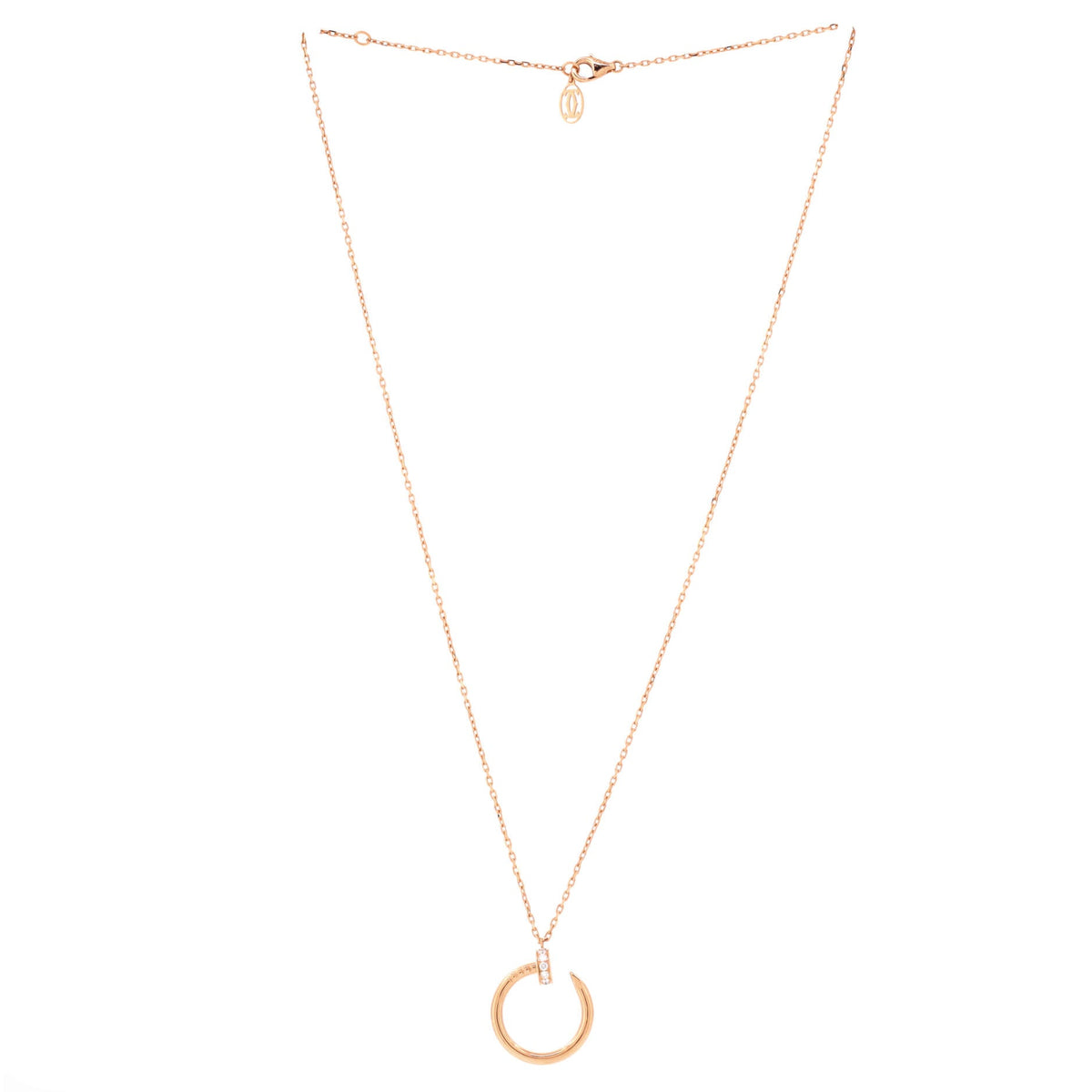 Cartier Juste un Clou Pendant Necklace 18K Rose Gold and Pave Diamonds – view 2