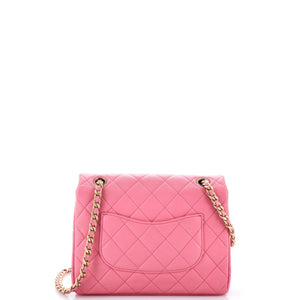 Chanel Logo Letters Chanel Touch Chain Flap Bag Quilted Lambskin Small - view 3