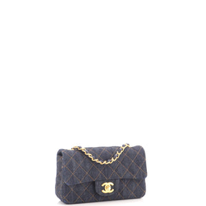 Chanel Classic Single Flap Bag Quilted Denim Mini - view 3
