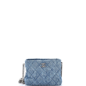 Chanel Sweet Heart Chain Crossbody Bag Quilted Camellia Denim Mini - view 1