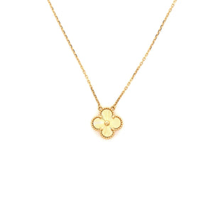 Van Cleef & Arpels Vintage Alhambra Pendant Necklace Guilloche 18K Yellow Gold - view 1