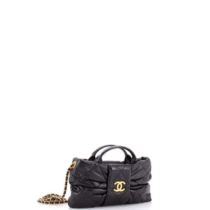 Chanel CC Bow Chain Shoulder Bag Quilted Leather Mini - view 2