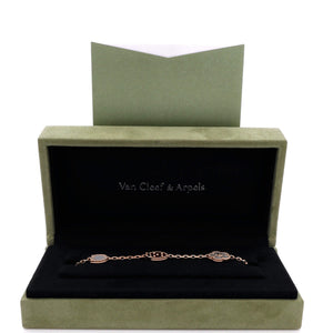 Van Cleef & Arpels Lucky Spring 5 Motifs Bracelet 18K Rose Gold and Mother of Pearl with Onyx and Carnelian - view 2