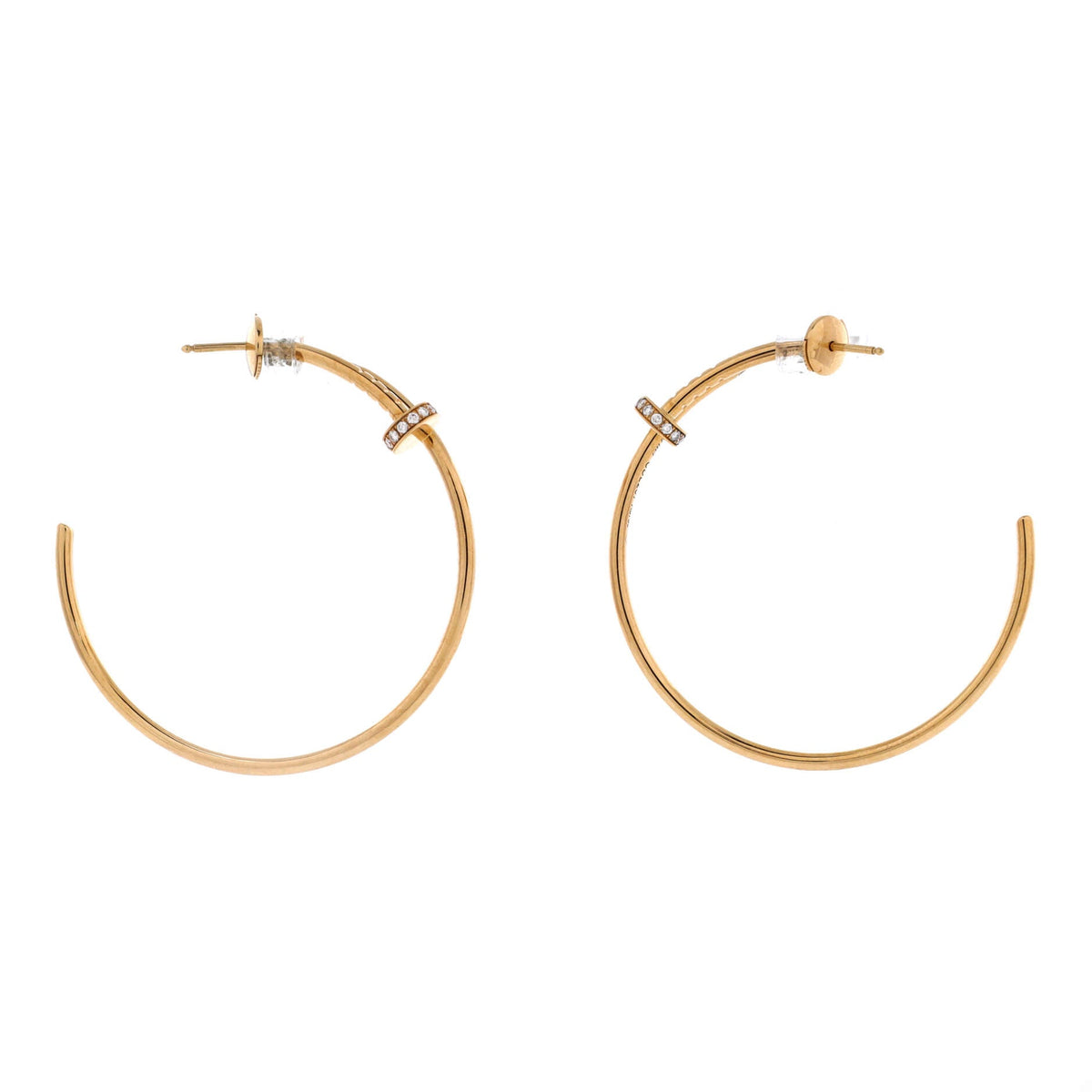 Cartier Juste un Clou Hoop Earrings 18K Yellow Gold with Diamonds Large – view 2