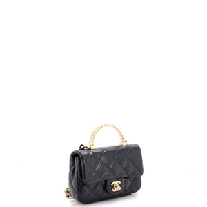 Chanel Resin Chain Top Handle Flap Bag Quilted Lambskin Mini - view 2