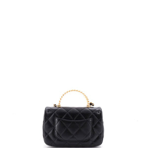 Chanel Resin Chain Top Handle Flap Bag Quilted Lambskin Mini - view 3