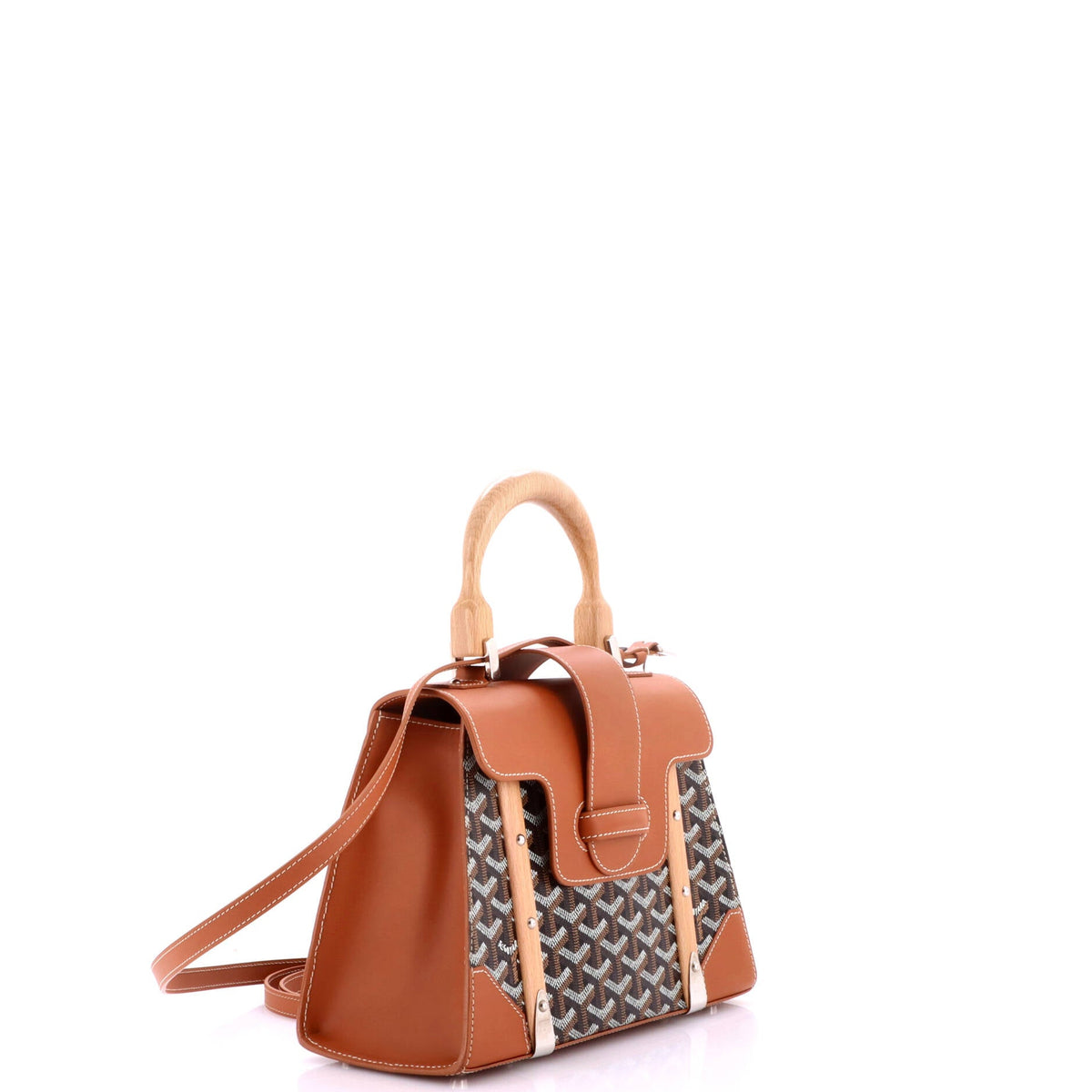 Saigon Top Handle Bag Coated Canvas with Leather PM