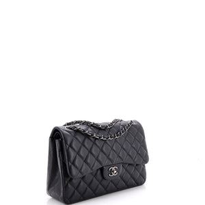 Chanel Classic Double Flap Bag Quilted Caviar Jumbo - view 2