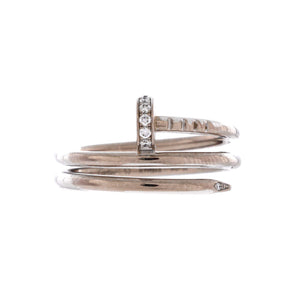 Cartier Juste un Clou Double Ring 18K White Gold and Diamonds Small - view 1