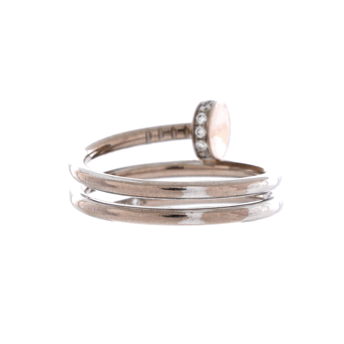 Cartier Juste un Clou Double Ring 18K White Gold and Diamonds Small – view 3