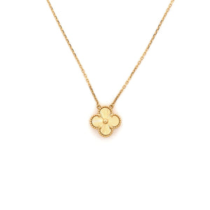 Van Cleef & Arpels Vintage Alhambra Pendant Necklace Guilloche 18K Yellow Gold - view 1
