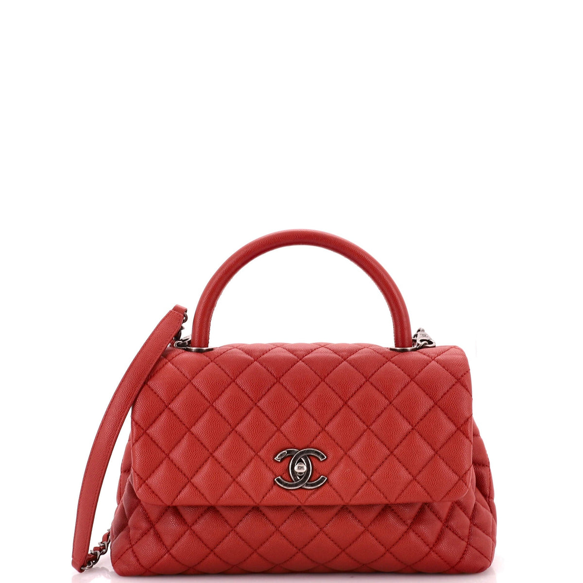 Chanel Coco Top Handle Bag Quilted Caviar Small