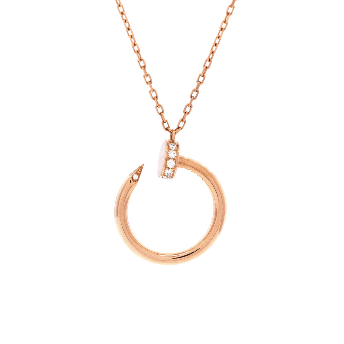 Cartier Juste un Clou Pendant Necklace 18K Rose Gold with Diamonds