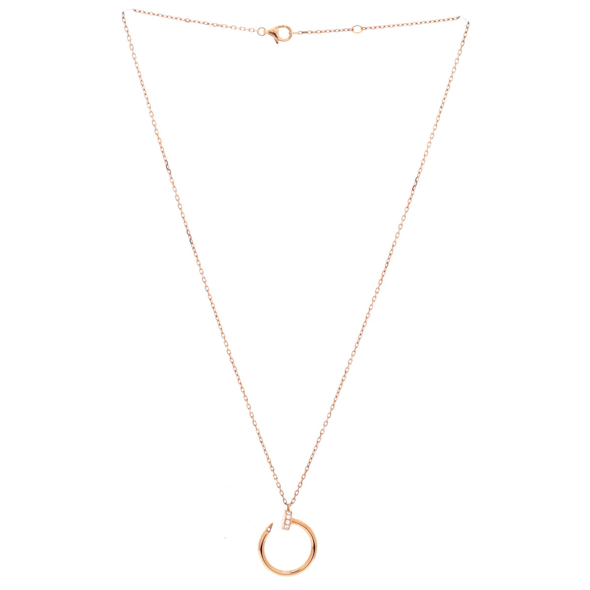 Cartier Juste un Clou Pendant Necklace 18K Rose Gold with Diamonds – view 2