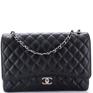 Chanel Classic Double Flap Bag Quilted Caviar Maxi - view 1