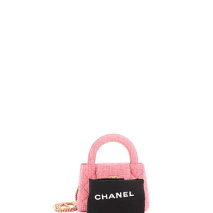 Chanel Kelly Top Handle Shopping Bag Quilted Tweed Mini - view 2