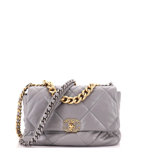 Chanel 19 Flap Bag Quilted Leather Large
