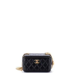Chanel All Slide Long Vanity Case with Chain Quilted Lambskin Small - view 1