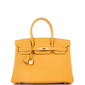 Hermes Birkin Handbag Jaune Ambre Togo with Gold Hardware 30 - view 1