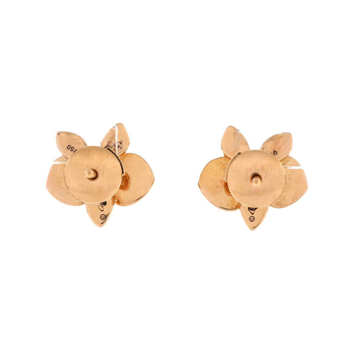 Cartier Caresse D'Orchidees Stud Earrings 18K Rose Gold with Diamonds – view 3