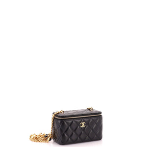 Chanel Classic Vanity Case with Resin Pearl Chain Quilted Lambskin Small - view 2