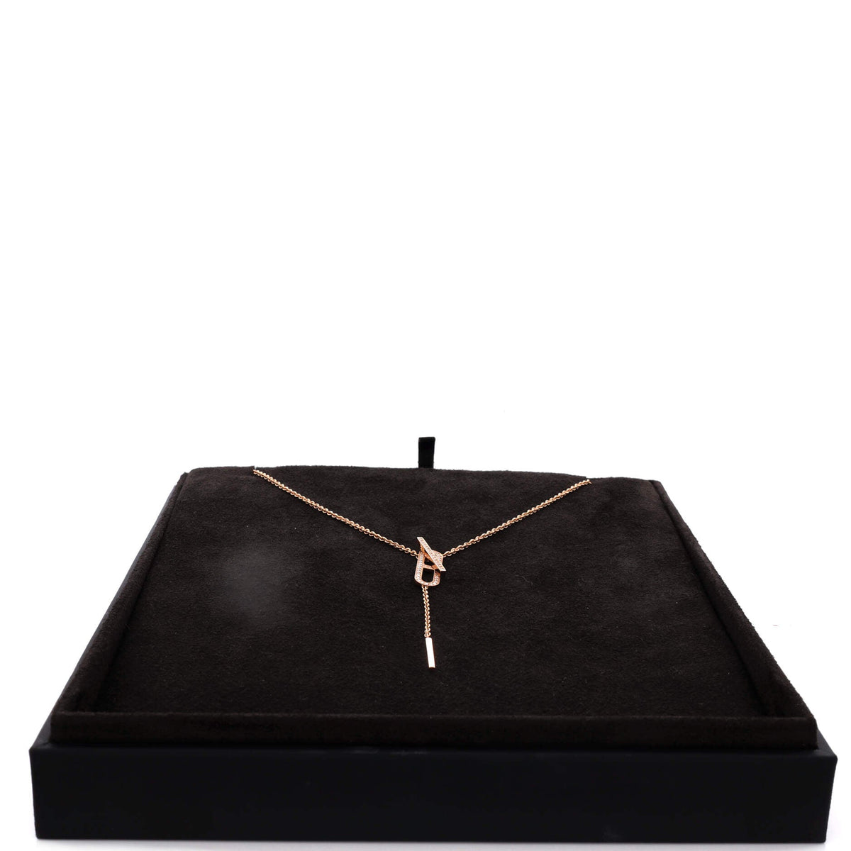 Ever Chaine d'Ancre Lariat Necklace 18K Rose Gold with Diamonds Small