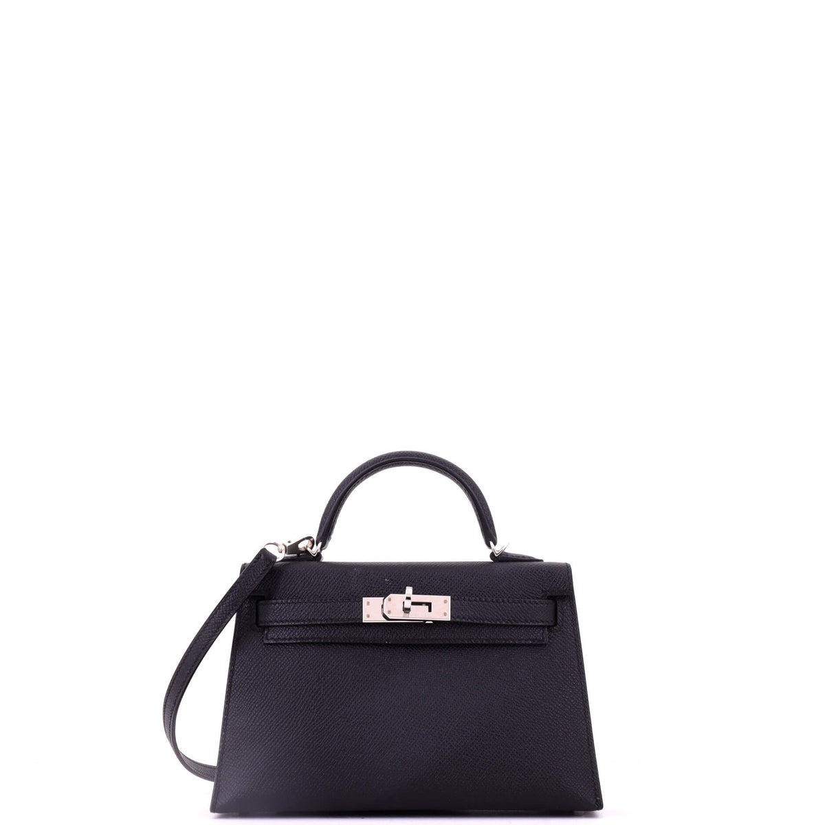 Hermes Kelly Mini II Bag Noir Epsom with Palladium Hardware 20