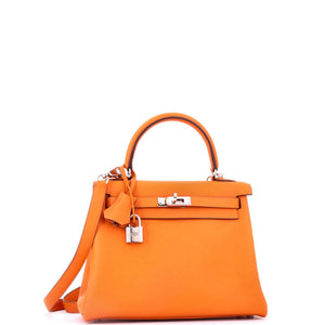 Hermes Kelly Handbag Abricot Swift with Palladium Hardware 25 - view 3