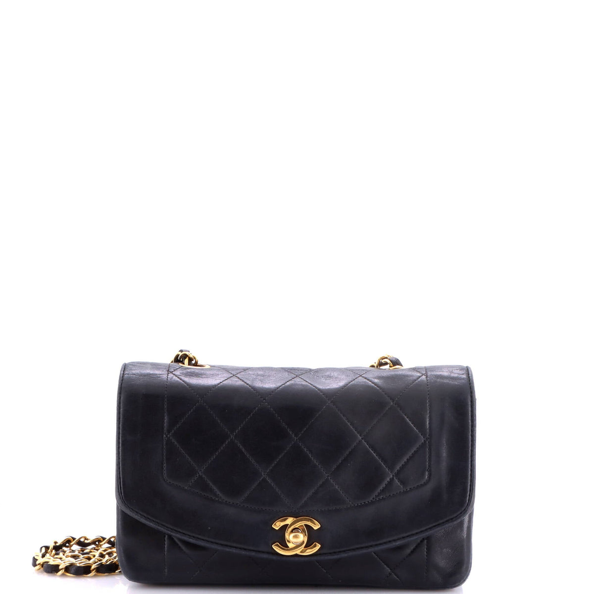 Vintage Diana Flap Bag Quilted Lambskin Small