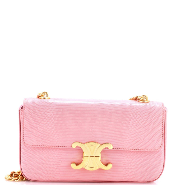Celine Claude Chain Shoulder Bag Lizard