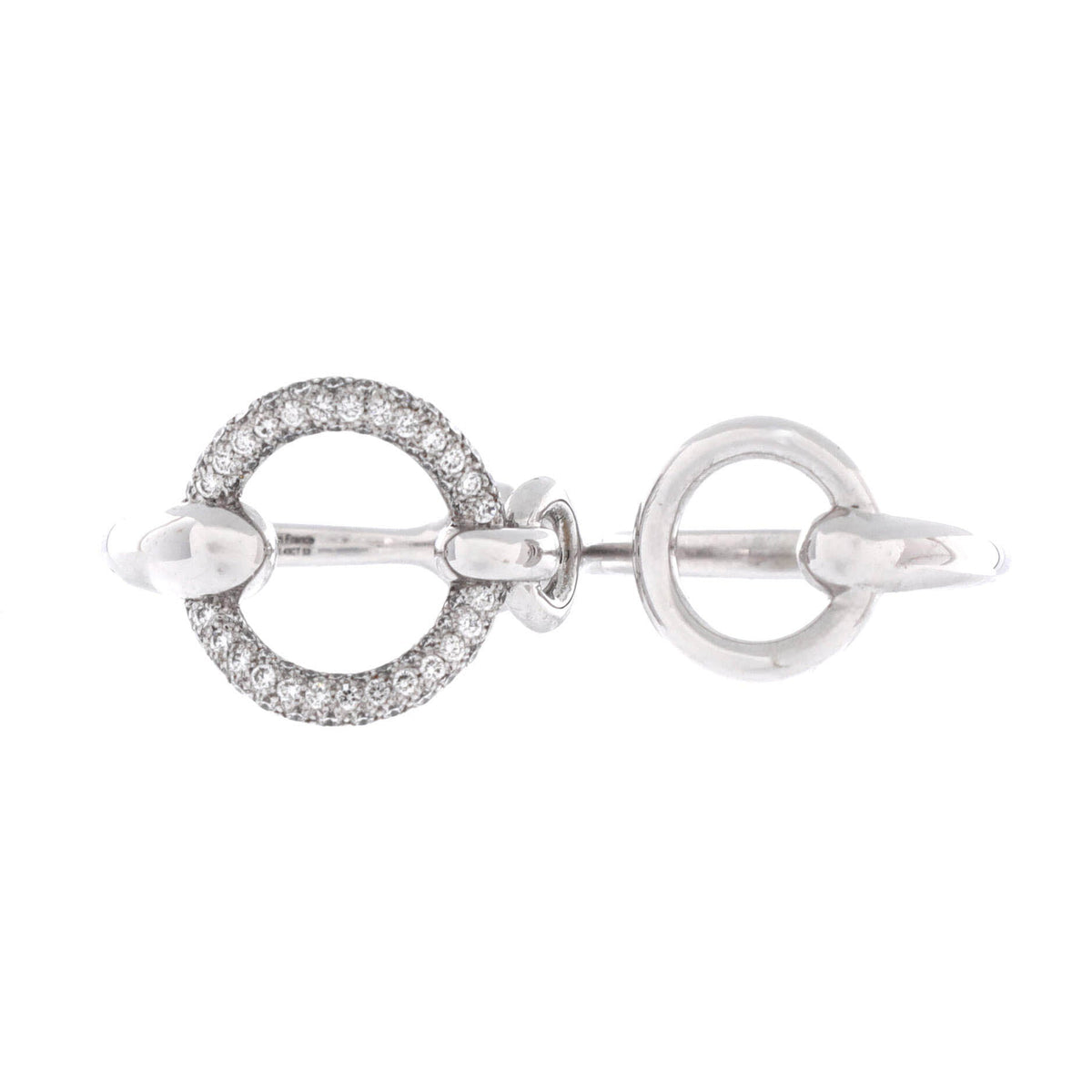 Filet d'Or Double Ring 18K White Gold with Diamonds Large
