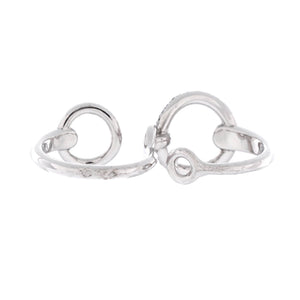 Hermes Filet d'Or Double Ring 18K White Gold with Diamonds Large - view 3