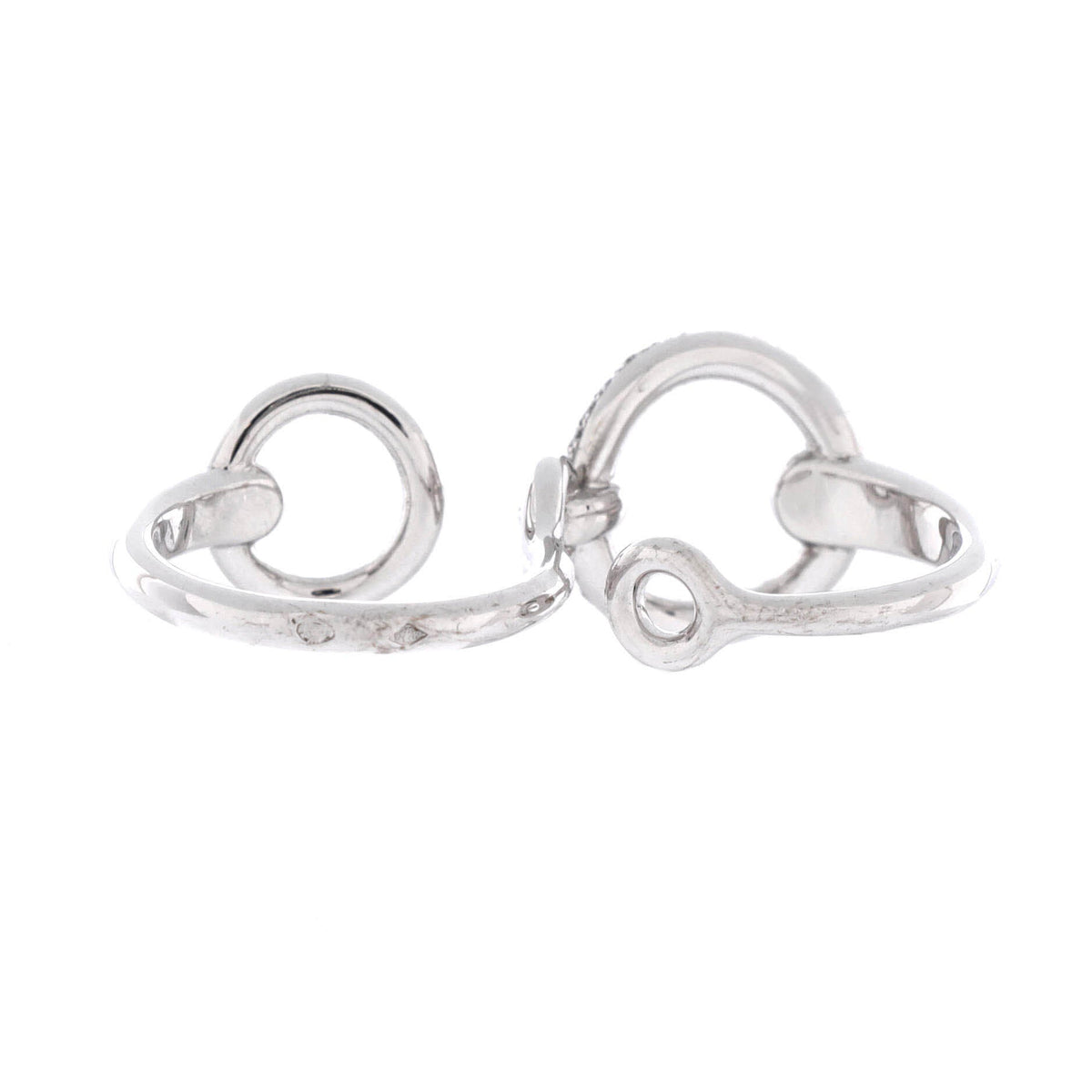 Filet d'Or Double Ring 18K White Gold with Diamonds Large
